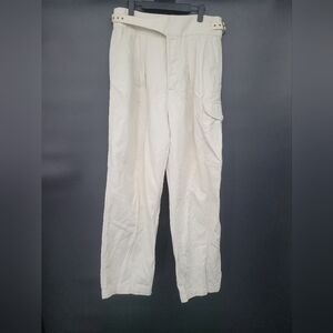 Banana Republic Pants Womens 10 Heritage Explorer Cargo Baggy Belted Linen Blend